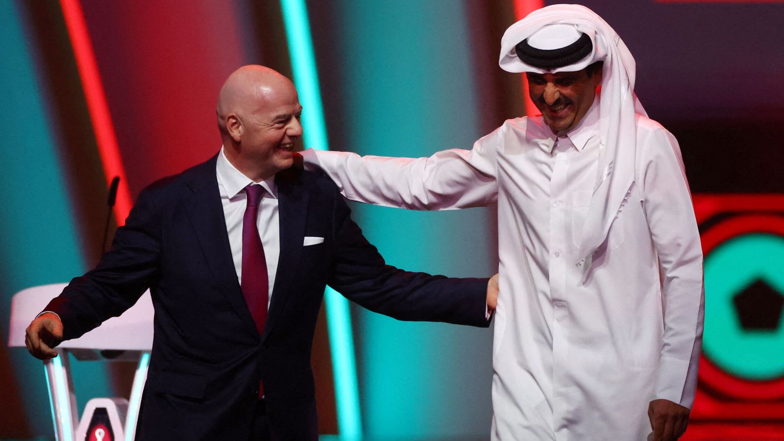 Infantino, durante la presentación del Mundial de Qatar. (Reuters/Kai Pfaffenbach)