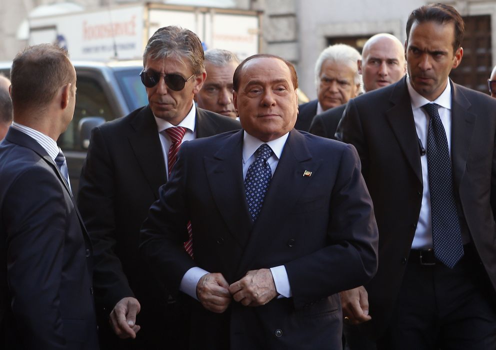 Foto: Silvio Berlusconi al llegar hoy al Senado italiano (Reuters)