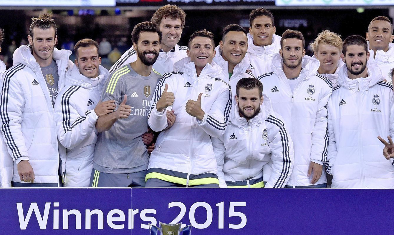 Foto: Los futbolistas del Real Madrid celebran su triunfo en el torneo International Champions Cup en el estadio MCG de Melbourne (Efe) 
