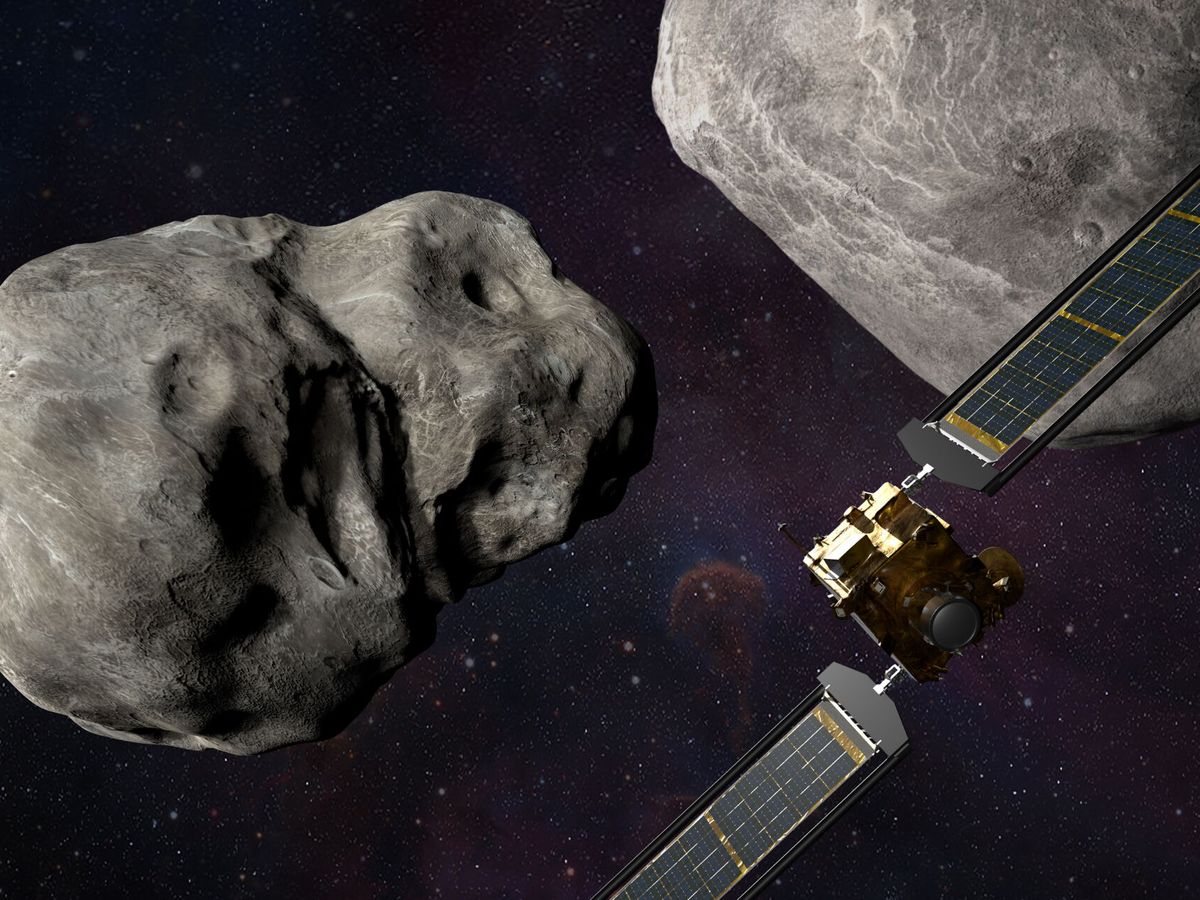 Foto: Una imagen sin fecha facilitada por la Administración Nacional de Aeronáutica y del Espacio (NASA) muestra una ilustración de la Prueba de Redirección de Asteroides Dobles (DART) de la NASA. (EFE/EPA/NASA/Johns Hopkings) 