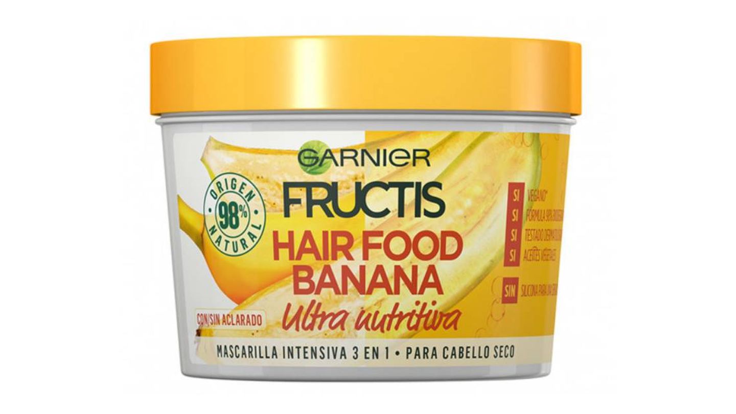 Fructis Hair Food Mascarilla Hair Food 3 en 1 Banana Nutritiva de Garnier.