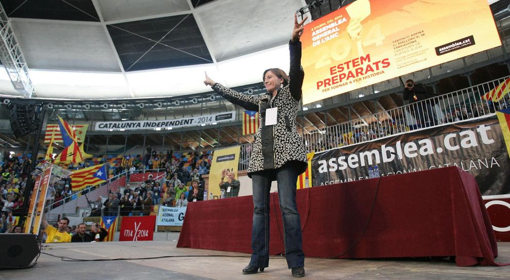 La presidenta de la ANC, Carme Forcadell, en el acto celebrado el sábado.