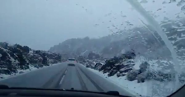 Foto:  Estado de una de las carreteras del Teide. 