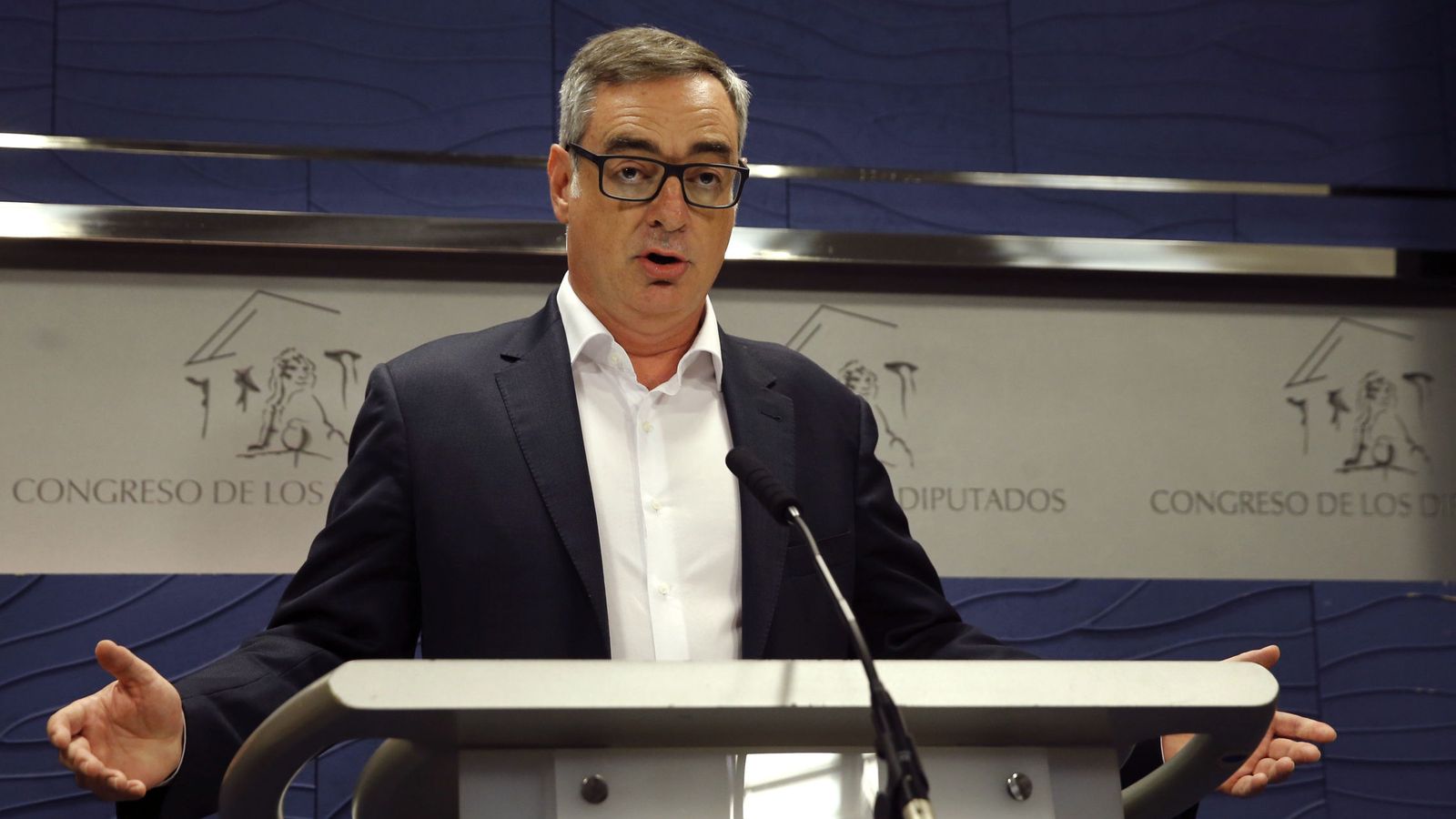 Foto: El vicesecretario general de Ciudadanos, José Manuel Villegas, en una rueda de prensa en el Congreso. (EFE)
