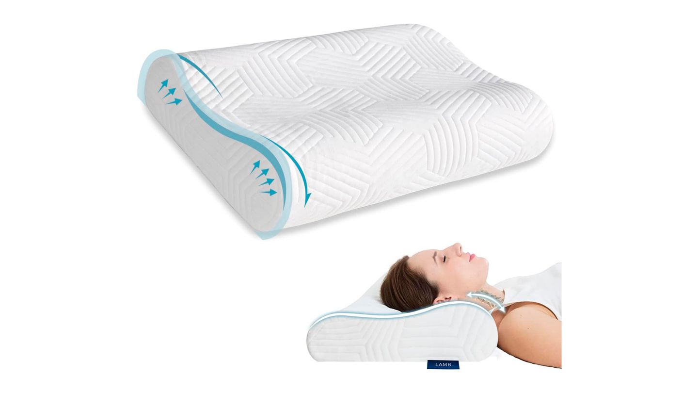 Almohada de espuma viscoelástica, almohada ortopédica transpirable de  altura ajustable, almohada cervical para dolor de cuello, lavable a  máquina