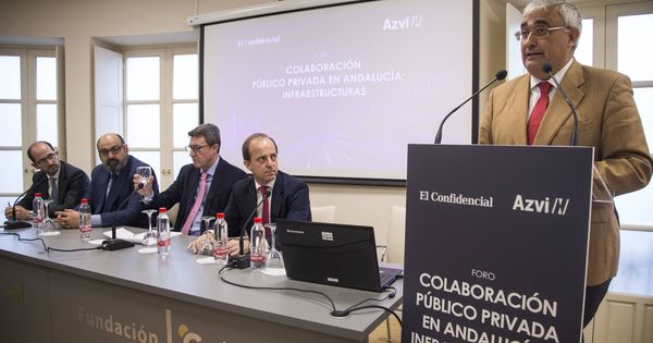 Foto: El consejero de Economía Antonio Ramírez de Arellano inaugurando el Foro 'Colaboración público privada en Andalucía: Infraestructuras'. Foto Fernando Ruso