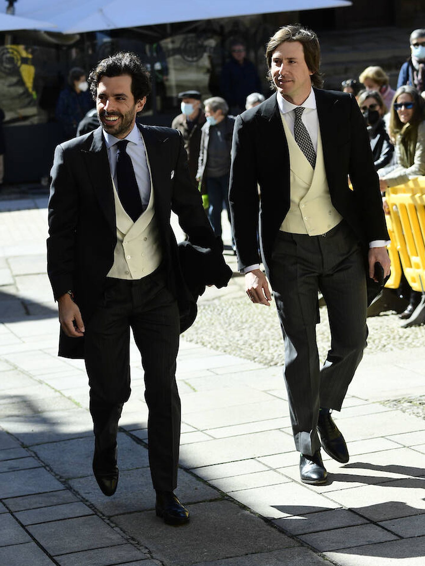 Alonso Aznar y Felipe Cortina, llegando al enlace. (LP/JG)