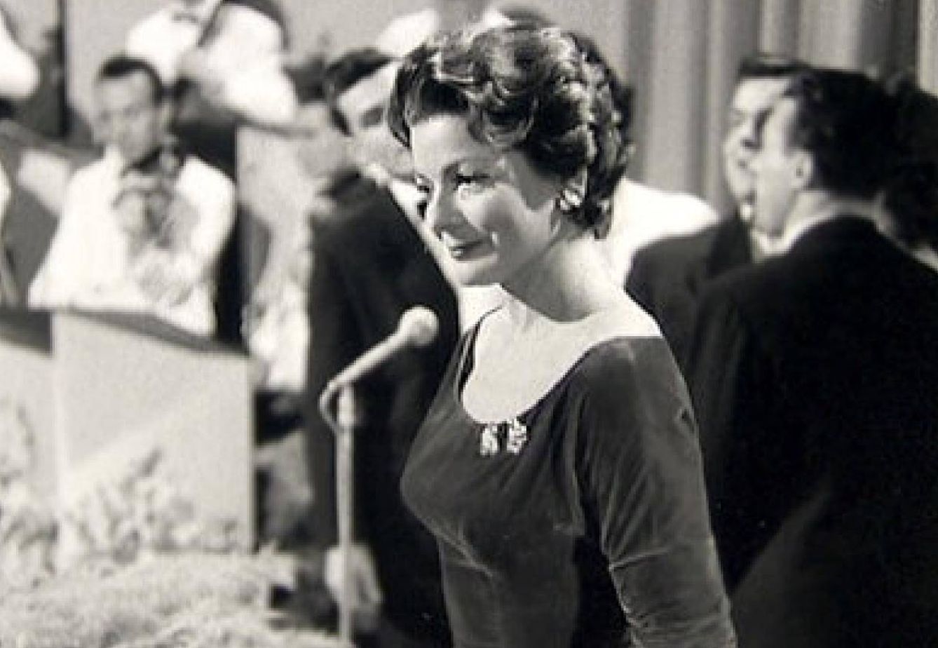 Lys Assia, en el Festival de Eurovisión de 1956. (Eurovision.tv)