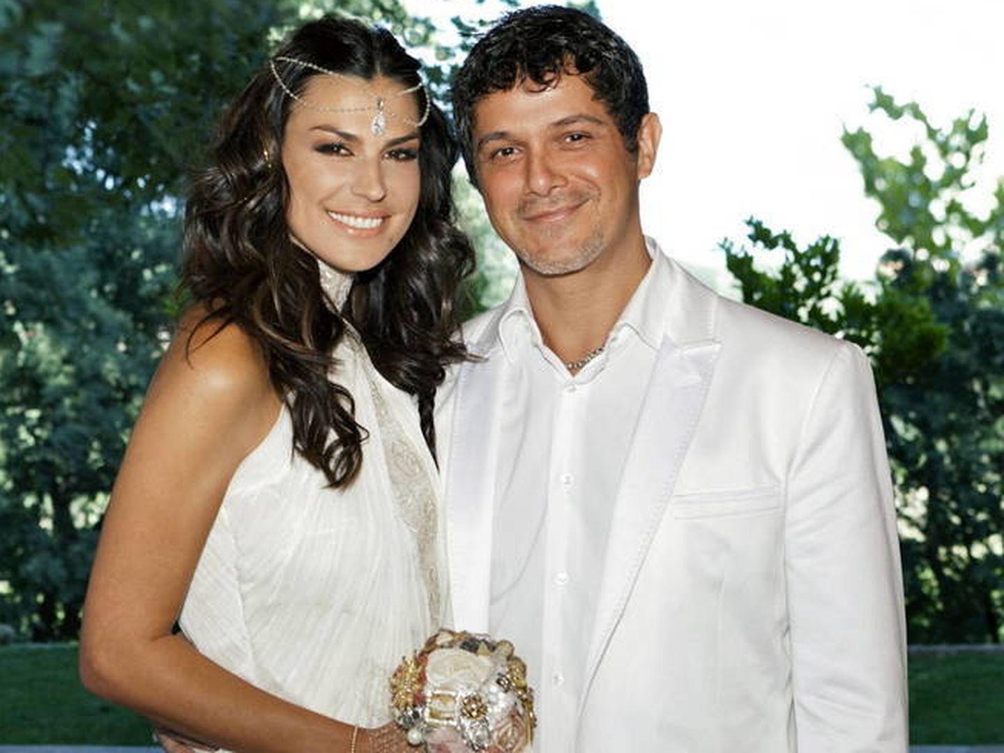Alejandro Sanz y Raquel Perera, el día de su boda. (EFE)