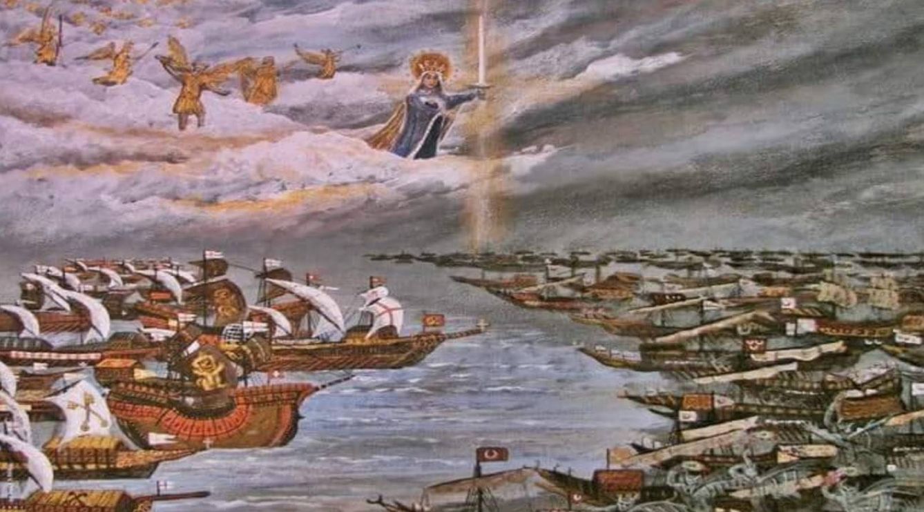 Representación de exaltación religiosa de la batalla de Lepanto.