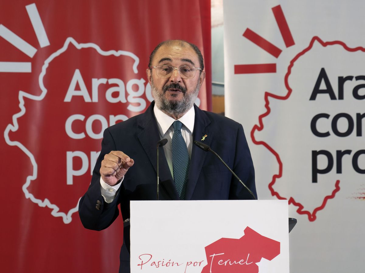 Foto: Javier Lambán, en acto de campaña en Teruel. (EFE/Antonio García)