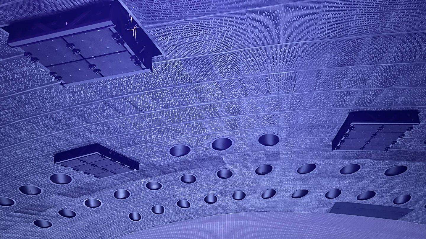 Detalle del sistema de altavoces y sonido en el techo de Sphere. (M. Á. M.)