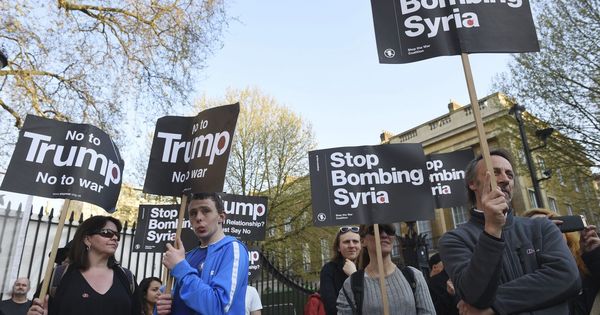 Foto: Protestas contra el ataque estadounidense en Siria. (EFE)
