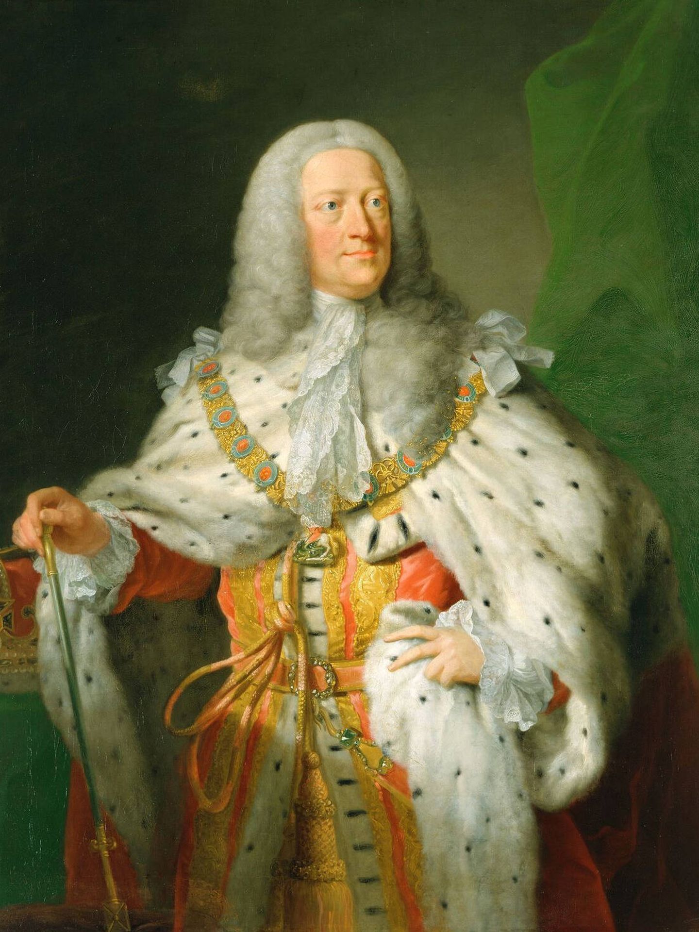 Jorge II de Gran Bretaña. Retrato de John Shackleton. 1755.