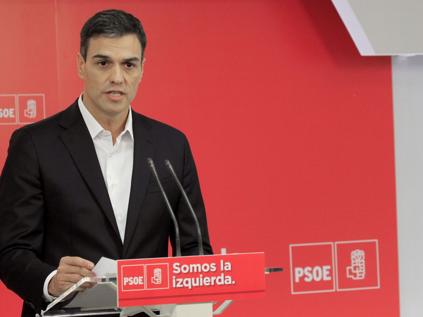 Pedro Sánchez, el pasado 26 de julio en rueda de prensa en Ferraz. (EFE)