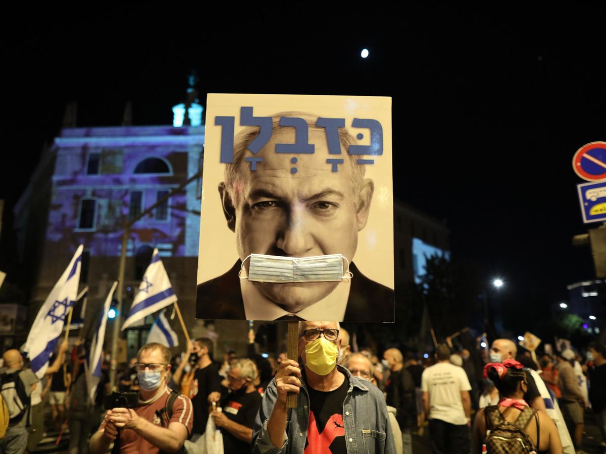 Foto: Una protesta contra Netanyahu en Jerusalén. (EFE)