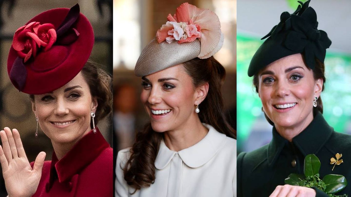 Algunos de los looks de Kate Middleton en los que se aprecia su maquillaje de ojos más marcado. (Getty)