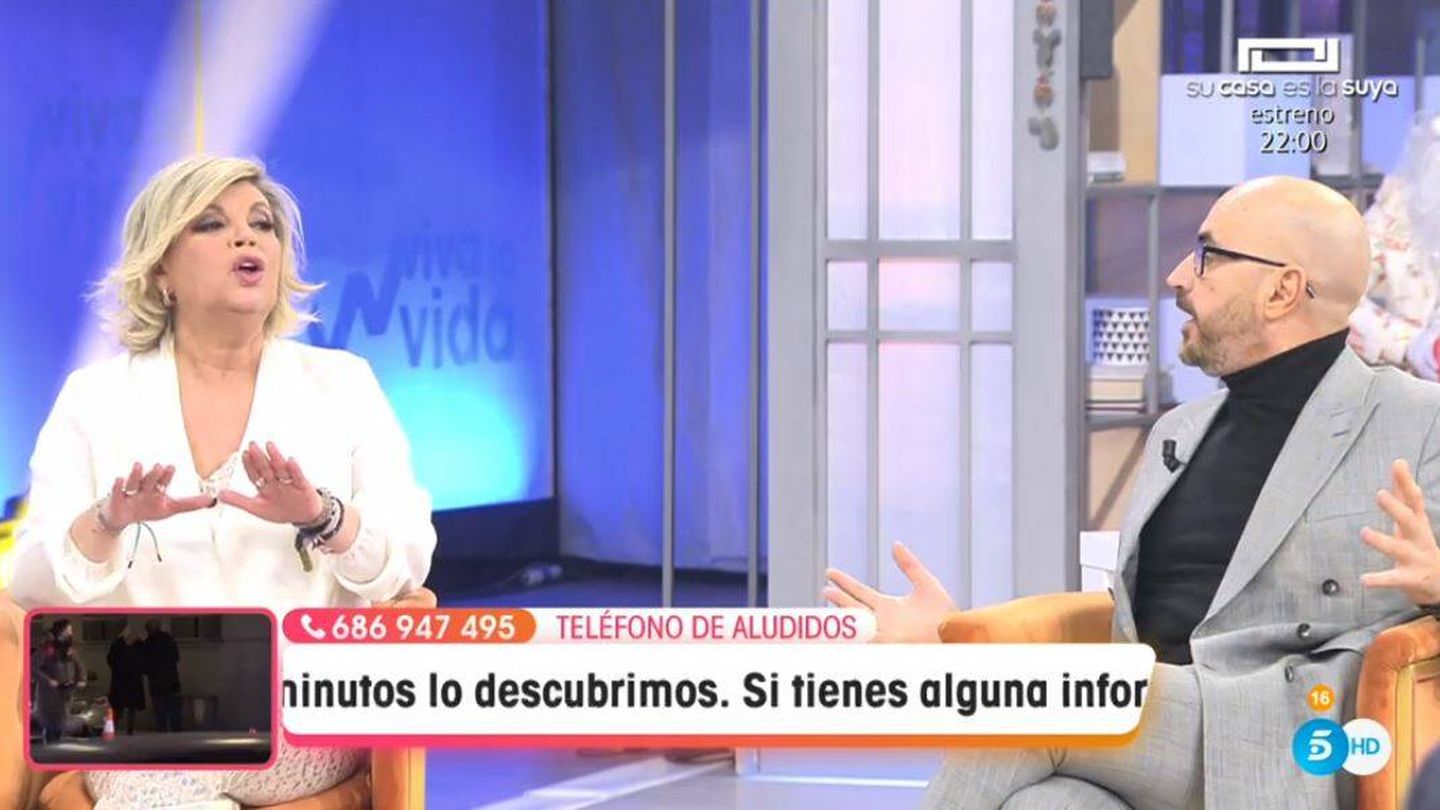 Terelu y Diego Arrabal discuten en 'Viva la vida'. (Mediaset España)