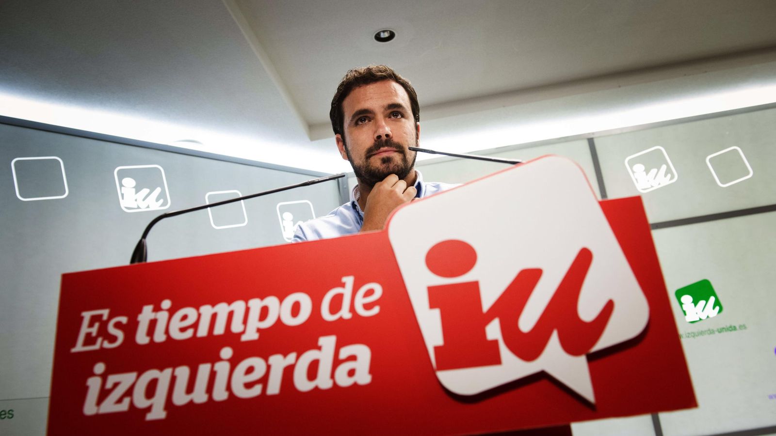 Foto: Alberto Garzón, en la sede de Izquierda Unida el pasado 27 de septiembre, jornada de elecciones en Cataluña. (EFE)