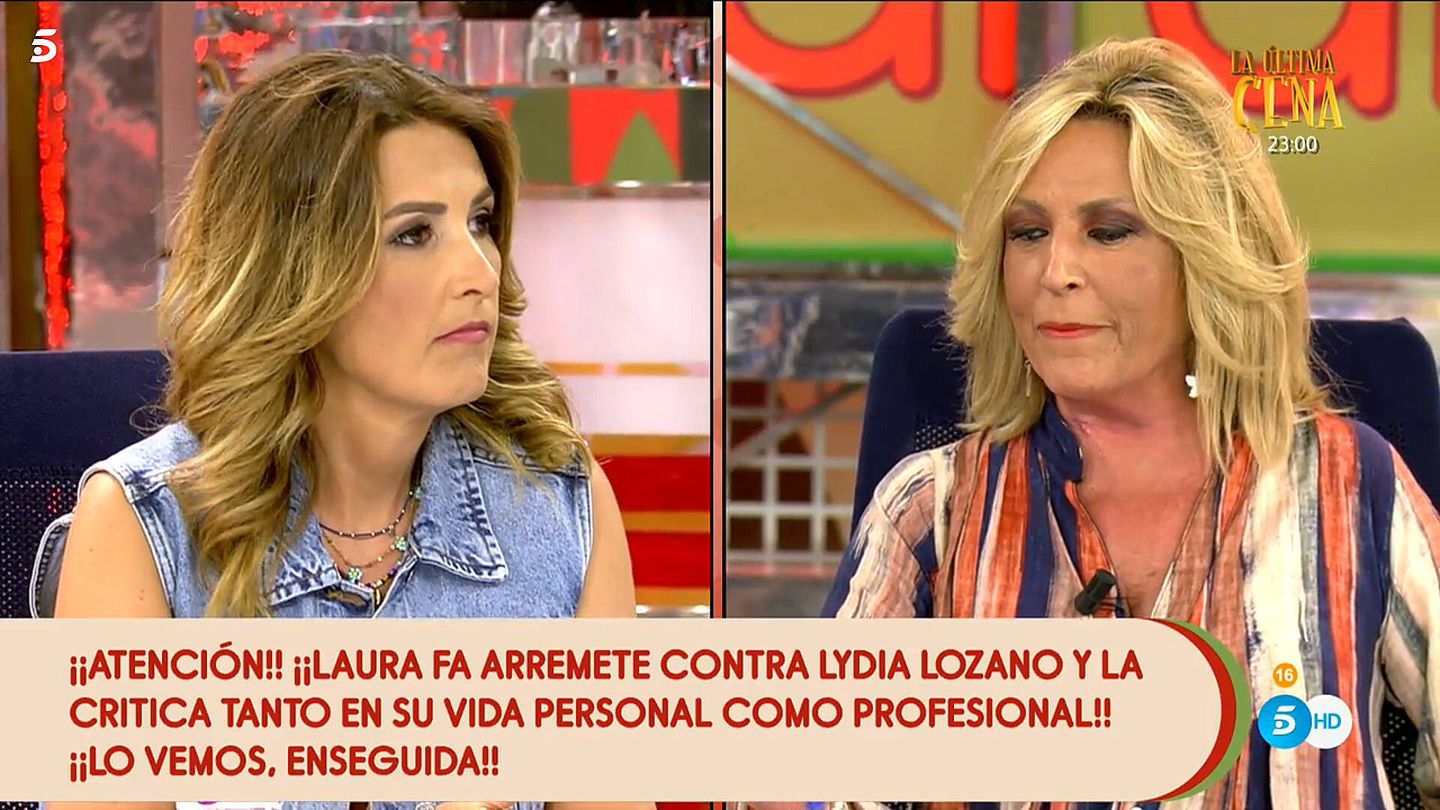 Laura Fa y Lydia Lozano, en 'Sálvame'. (Telecinco)