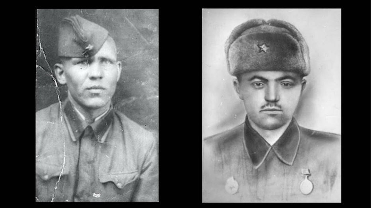 El escritor y periodista Yuri Petrovich Chepurin y el sargento Yakov Pavlov. (Ático de los libros)
