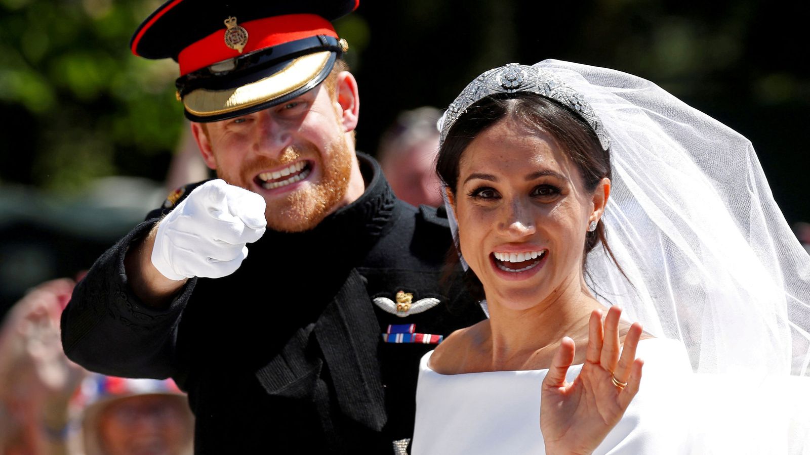 Foto: Meghan Markle y el príncipe Harry el día de su boda. (Reuters)