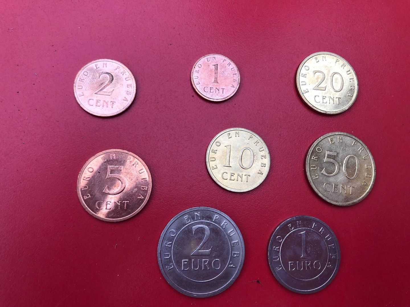 Colección de monedas del euro de 1998 en Churriana.