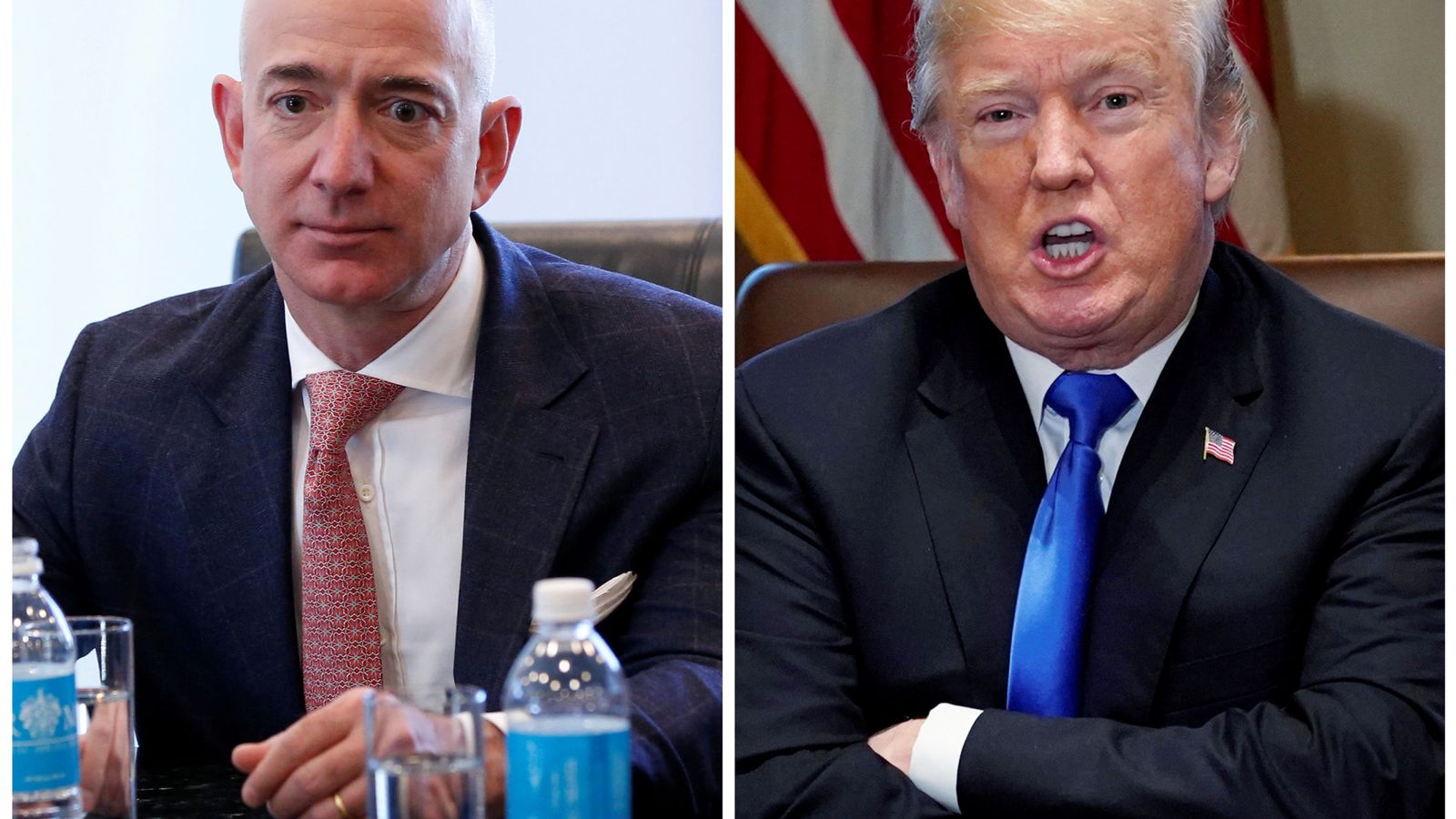 Foto: Jeff Bezos, CEO de Amazon, y Donald Trump, presidente de EEUU. (Reuters)