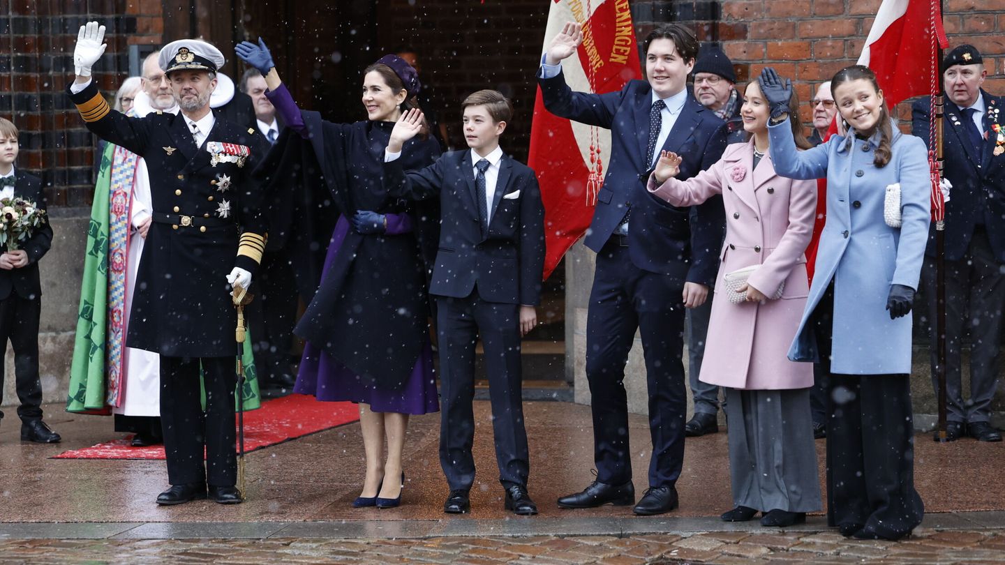 La familia real danesa, en Aarhus. (EFE/Mikkel Berg Pedersen)