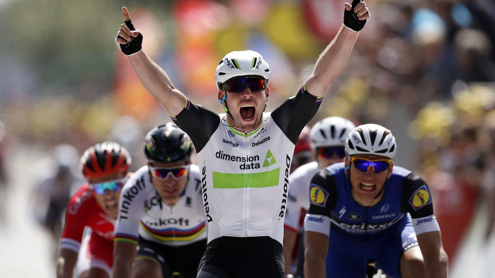 Foto: Cavendish celebra su victoria (Sebastien Nogier, EFE)