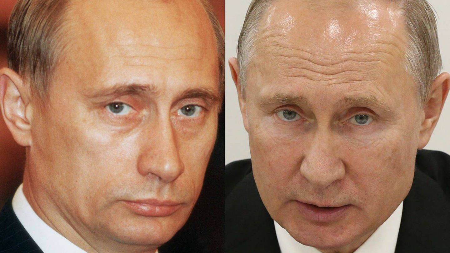 Putin hace la friolera de 20 años y ahora. (Getty)