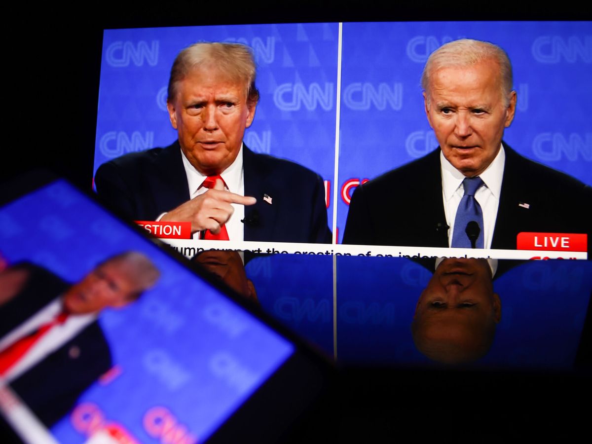 Foto: Momento del debate Biden-Trump en la CNN (Europa Press)