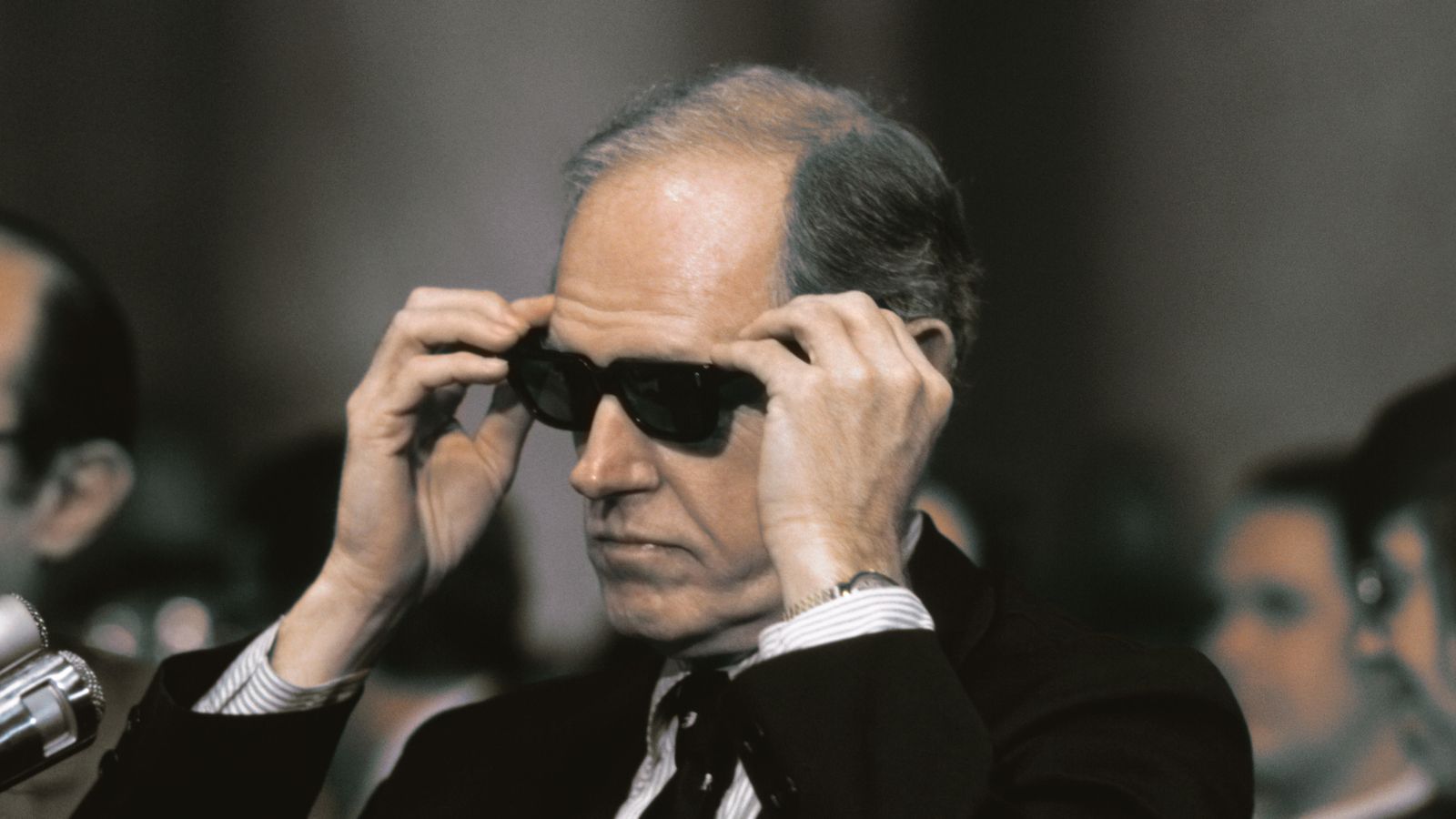 Foto: El agente de la CIA Howard Hunt durante el juicio por su participación en el escándalo del Watergate. (Corbis)