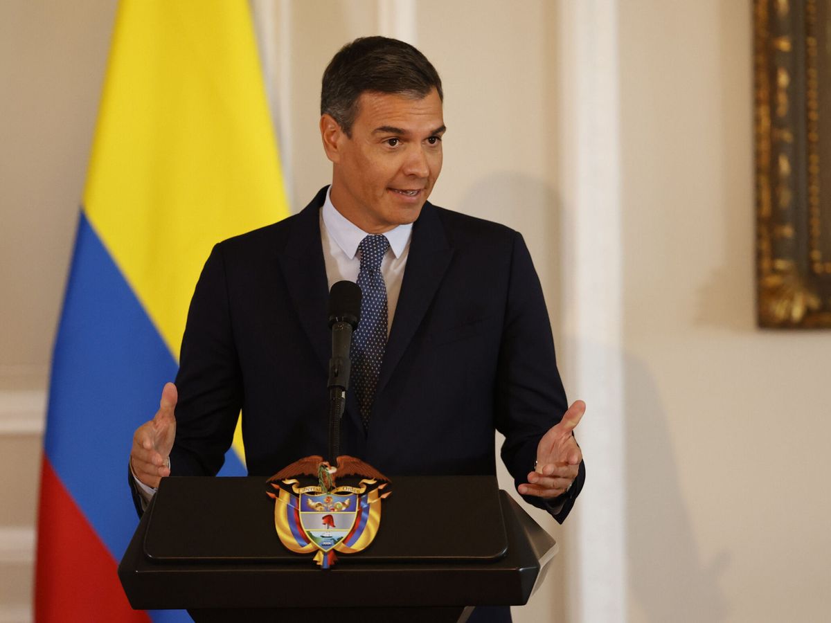 Foto: Rueda de prensa de Pedro Sánchez en Colombia. (EFE/Mauricio Dueñas Castañeda)