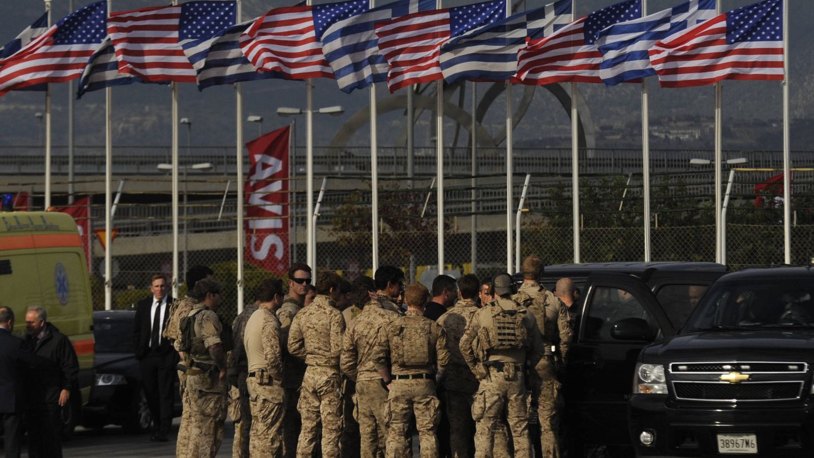 Foto: Militares estadounidenses en el aeropuerto internacional Eleftherios Venizelos de Atenas, en noviembre de 2016. (Reuters)