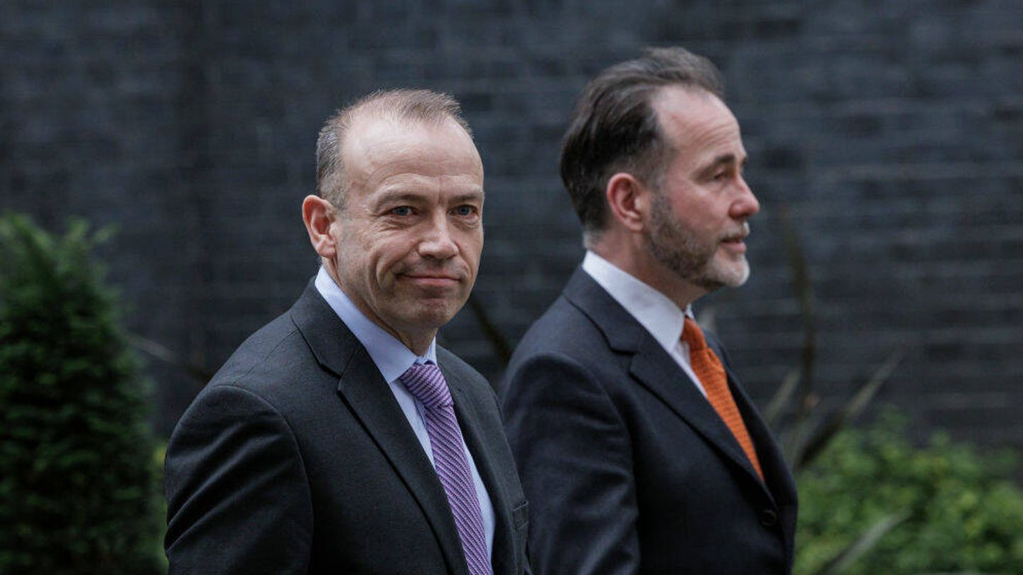 Chris Heaton-Harris y Chris Pincher, dos miembros del Gobierno de Boris Johnson. (Getty/Rob Pinney)