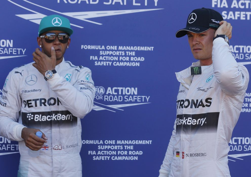 Foto: Nico Rosberg y Lewis Hamilton en el polémico sábado de Mónaco.