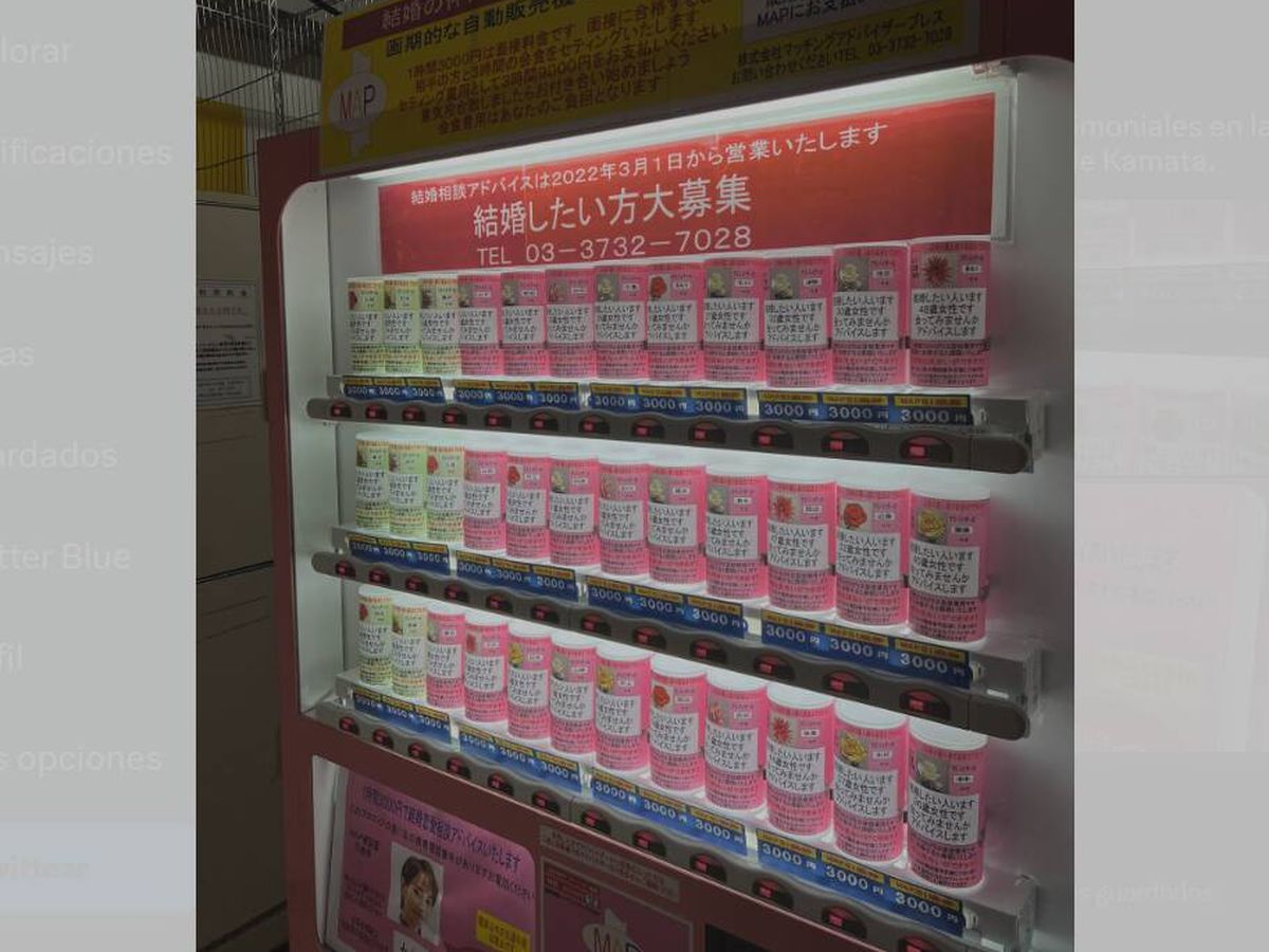 Foto: La sorprendente existencia de una máquina expendedora de maridos y esposas en Japón (Twitter/@K_uber_stock)
