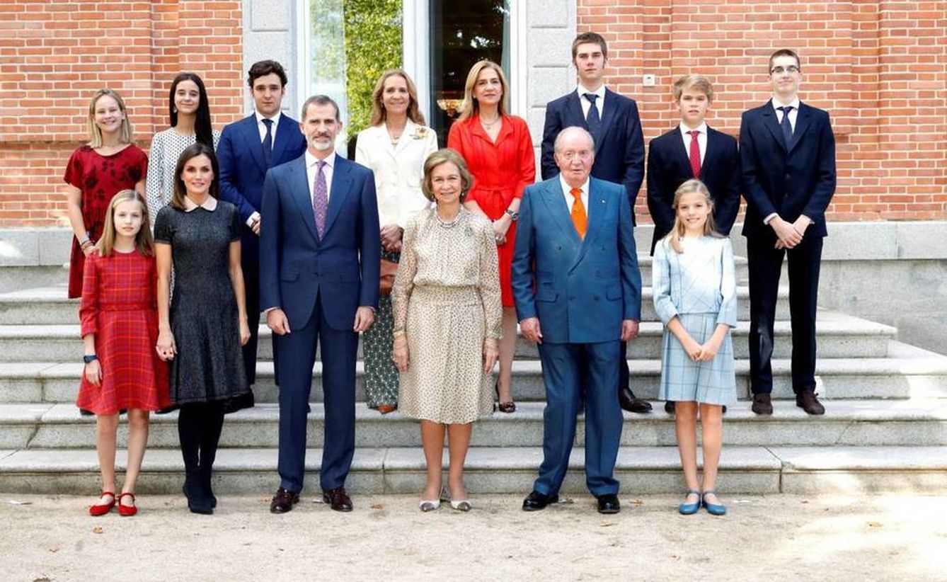 La última foto de toda la familia del Rey reunida, en 2018. (Casa del Rey)