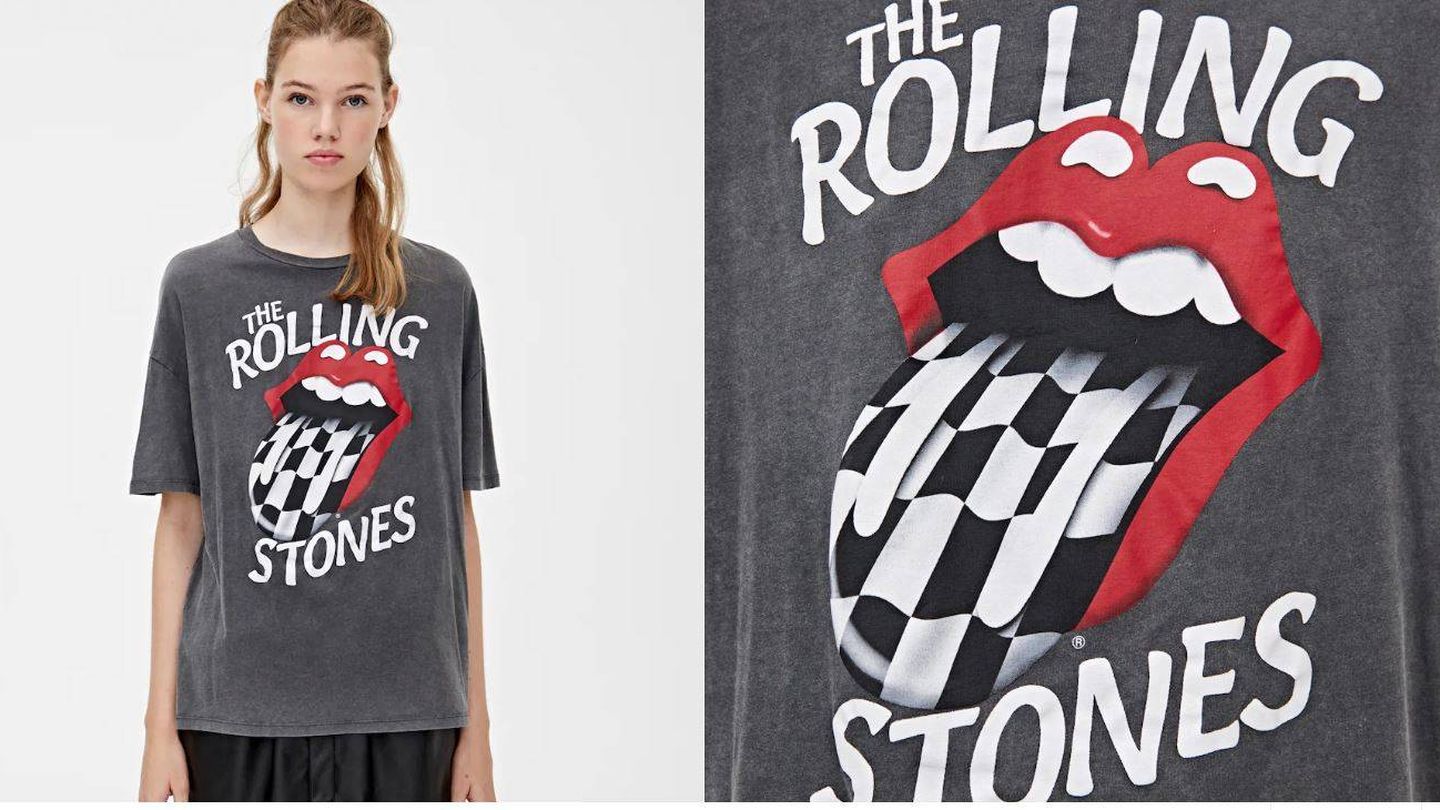 entre Itaca menú Pull and Bear nos regala (por fin) una camiseta diferente y original de los Rolling  Stones