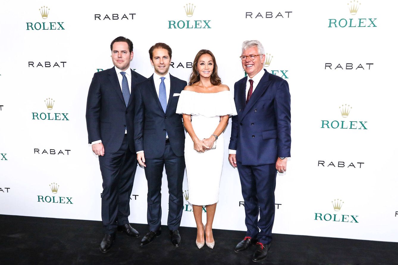 De izquierda a derecha, Jordi Rabat, Cedric Muller (Rolex), Isabel Preysler y Esteban Rabat.