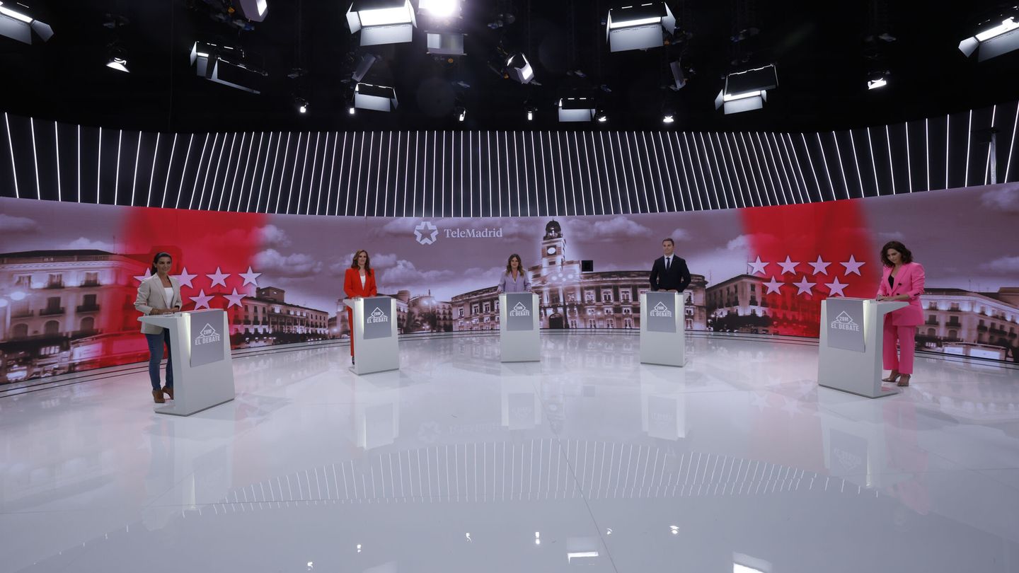 Los cinco candidatos a la presidencia de la Comunidad de Madrid. (EFE/Juanjo Martín)