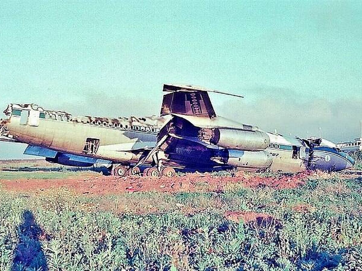 Foto: Imagen del avión tras el accidente.