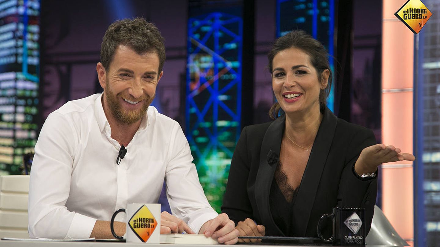 Pablo Motos y Nuria Roca se pican en 'El Hormiguero'. (Antena 3)