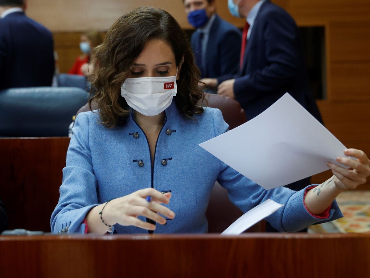 Foto: Isabel Díaz Ayuso, durante un pleno en la Asamblea de Madrid. (EFE/Juan Carlos Hidalgo)
