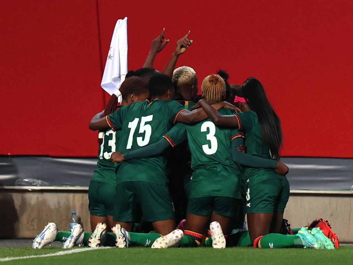 Foto: Las jugadoras de Zambia celebran un gol a Alemania. (EFE/Anna Szilagyi)