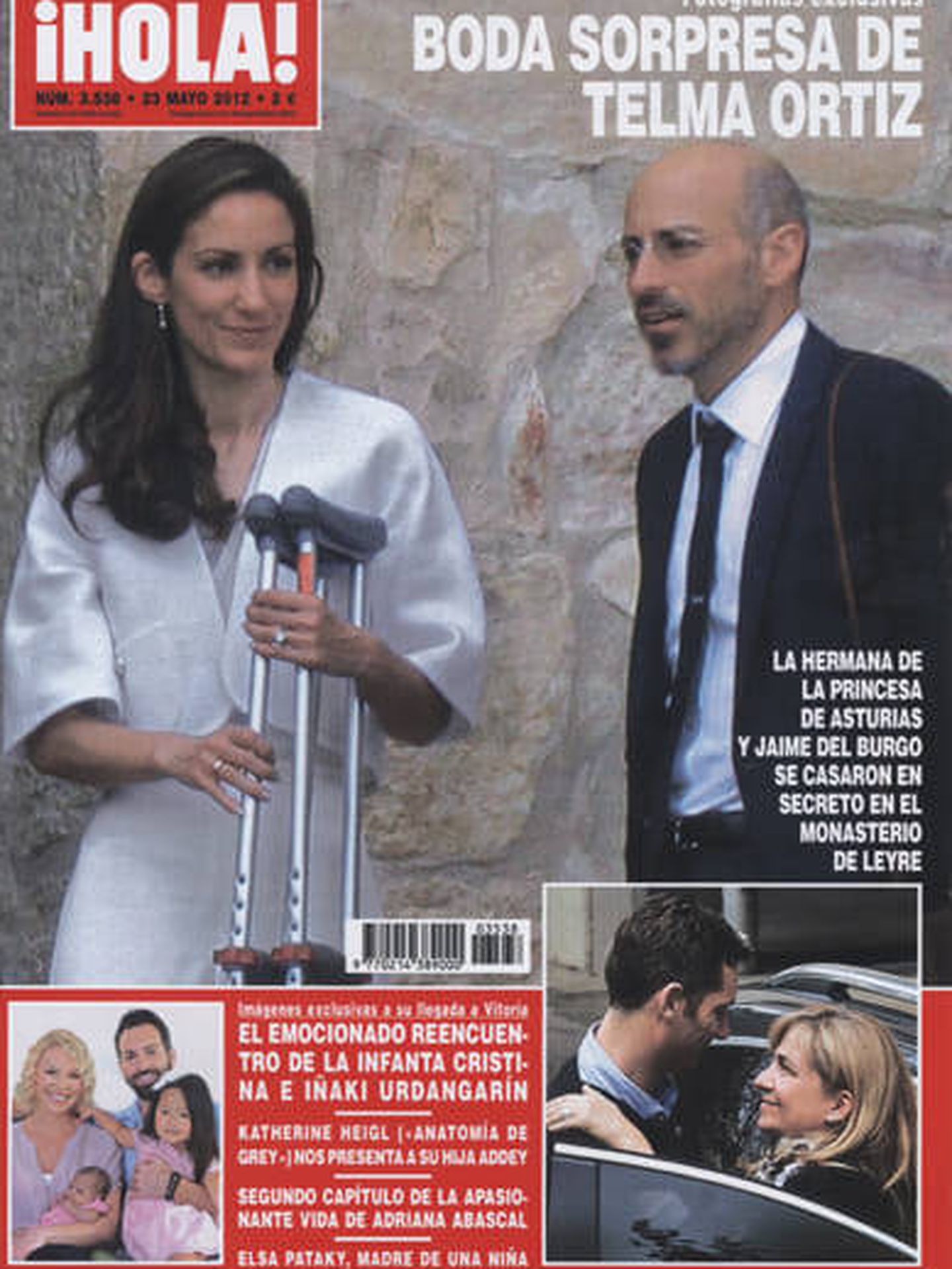 Portada de la revista '¡Hola!' con la boda de Telma Ortiz y Jaime del Burgo.