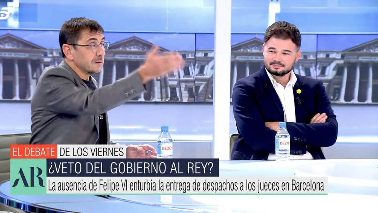 Monedero y Rufián en 'El programa de Ana Rosa'. (Mediaset España)