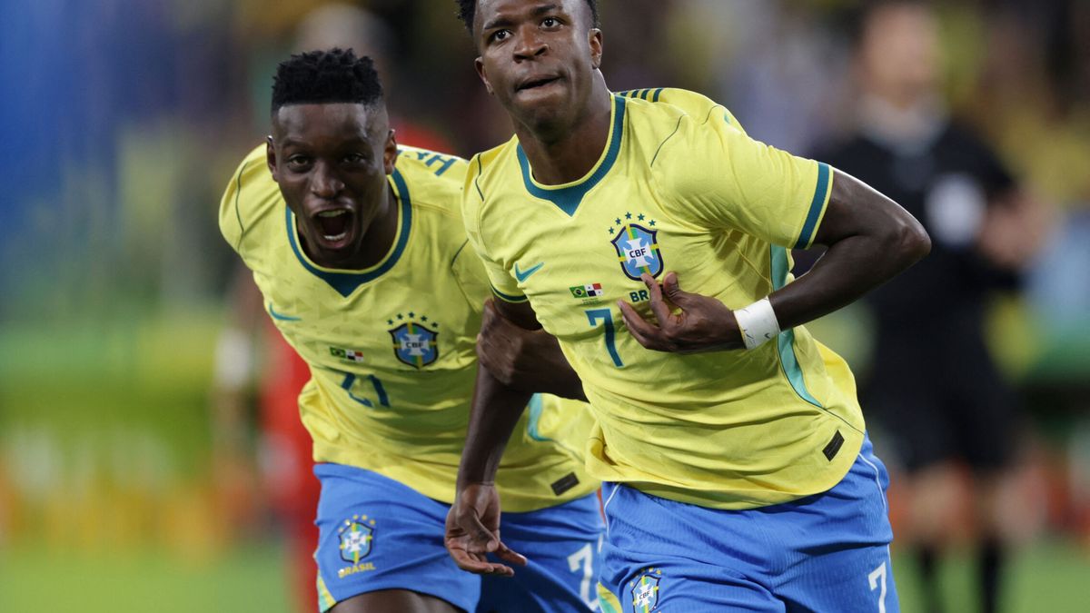 Vinícius Júnior durante el partido ante Haití en Filadelfia