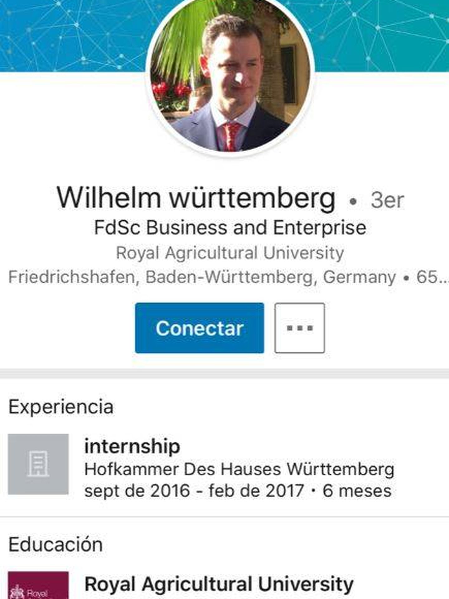 Imagen del perfil de Linkedin de Wilhelm.